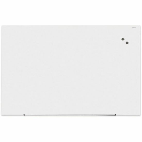 Universal Frameless Magnetic Glass Marker Board, 72" x 48" , White Surface 1
