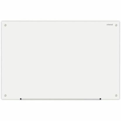 Universal Frameless Glass Marker Board, 36" x 24" , White Surface 1