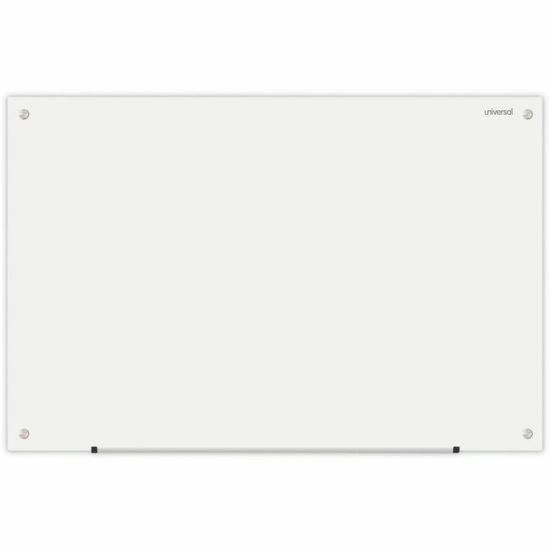 Universal Frameless Glass Marker Board, 36" x 24" , White Surface 1