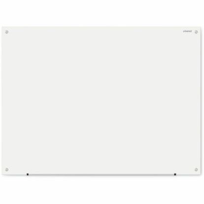 Universal Frameless Glass Marker Board, 48" x 36" , White Surface 1
