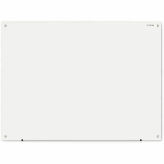 Universal Frameless Glass Marker Board, 48" x 36" , White Surface 1
