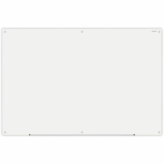 Universal Frameless Glass Marker Board, 72" x 48" , White Surface 1