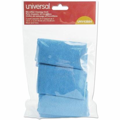 Universal Microfiber Cleaning Cloth, 12 x 12, Blue, 3/Pack 1