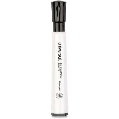 Universal Dry Erase Marker, Medium Bullet Tip, Black, Dozen 1