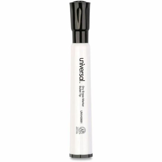 Universal Dry Erase Marker, Medium Bullet Tip, Black, Dozen 1