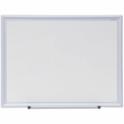 Universal Deluxe Melamine Dry Erase Board, 24" x 18" , White Surface, Satin Aluminum Frame 1