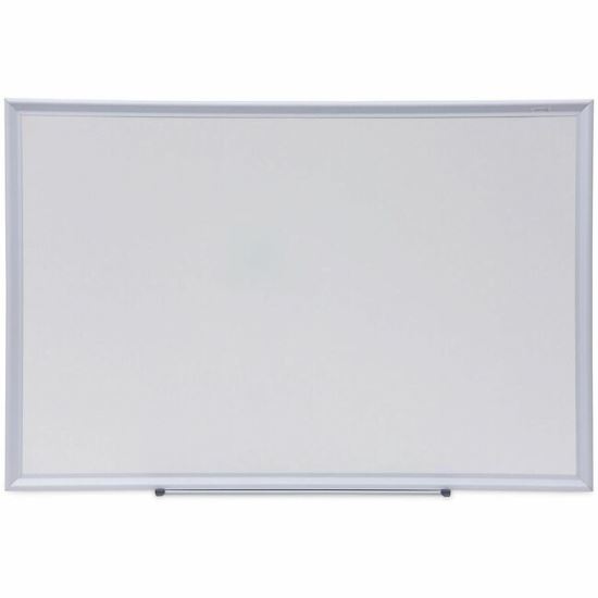 Universal Deluxe Melamine Dry Erase Board, 36" x 24" , White Surface, Satin Aluminum Frame 1