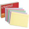 Universal Index Cards, Ruled, 4 x 6, Assorted, 100/Pack 4