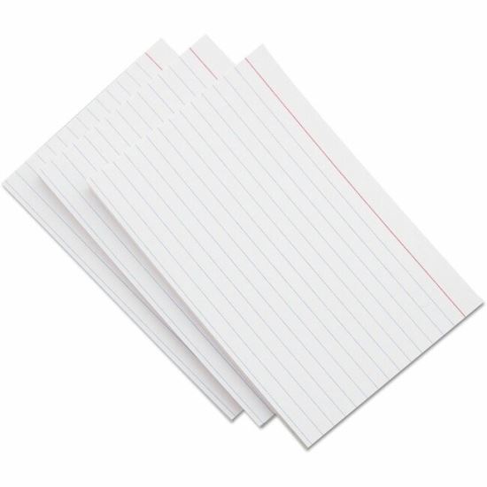 Universal Ruled Index Cards, 5 x 8, White, 100/Pack 1