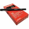 Universal Porous Point Pen, Stick, Medium 0.7 mm, Black Ink, Black Barrel, Dozen 1