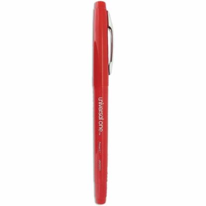 Universal Porous Point Pen, Stick, Medium 0.7 mm, Red Ink, Red Barrel, Dozen 1