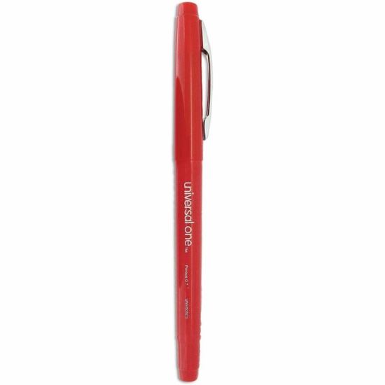 Universal Porous Point Pen, Stick, Medium 0.7 mm, Red Ink, Red Barrel, Dozen 1