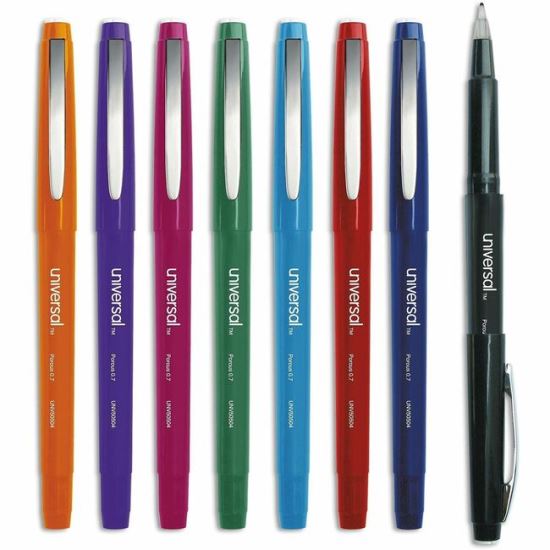 Universal Porous Point Pen, Stick, Medium 0.7 mm, Assorted Ink and Barrel Colors, 8/Pack 1