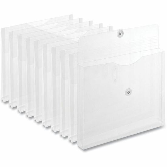 Universal Side Opening Poly Envelopes, 1" Expansion, Letter Size, Clear, 10/Pack 1