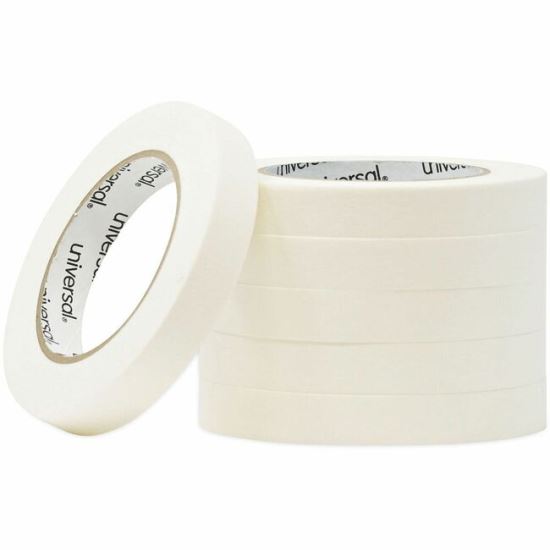 Universal Removable General-Purpose Masking Tape, 3" Core, 18 mm x 54.8 m, Beige, 6/Pack 1