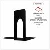 Universal Economy Bookends, 4.75 x 5.25 x 5, Heavy Gauge Steel, Black, Pair 4