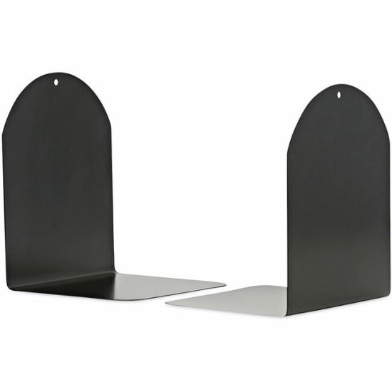 Universal Magnetic Bookends, Magnetic Base, 6 x 5 x 7, Metal, Black, Pair 1
