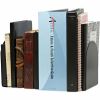 Universal Magnetic Bookends, Magnetic Base, 6 x 5 x 7, Metal, Black, Pair 4