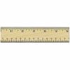 Universal Flat Wood Ruler with Double Metal Edge, 12" , Clear Lacquer Finish 1