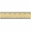 Universal Flat Wood Ruler with Double Metal Edge, 12" , Clear Lacquer Finish 1
