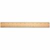 Universal Flat Wood Ruler with Double Metal Edge, 12" , Clear Lacquer Finish 2