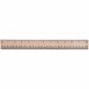 Universal Flat Wood Ruler with Double Metal Edge, 12" , Clear Lacquer Finish 3