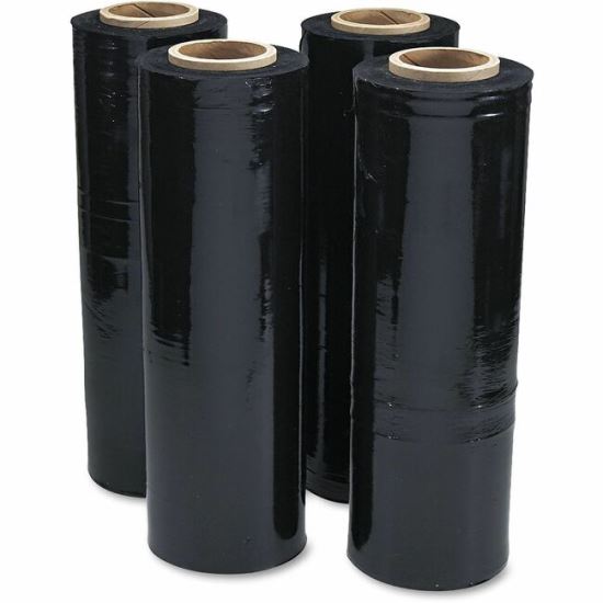 Universal Black Stretch Film, 18" x 1,500 ft Roll, 20 mic (80-Gauge), 4/Carton 1