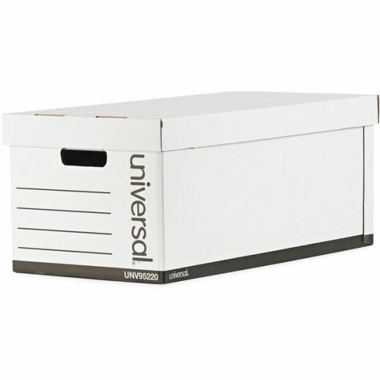 Universal Medium-Duty Easy Assembly Storage Box, Letter Files, White, 12/Carton 1