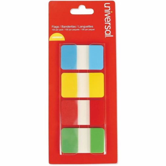 Universal Self Stick Index Tab, 1" , Assorted Colors, 100/Pack 1