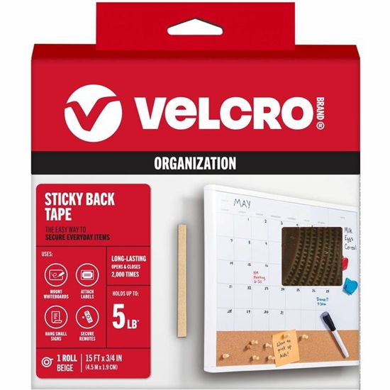 VELCRO&reg; Sticky Back 15ft x 3/4in Roll Beige 1