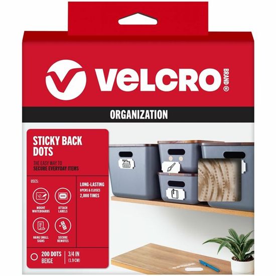 VELCRO&reg; Sticky Back 3/4in Circles Beige 200 ct 1