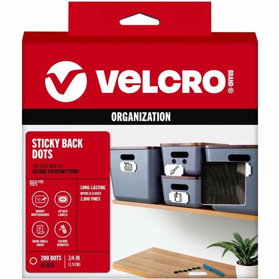 VELCRO&reg; Sticky Back 3/4in Circles Black 200 ct 1
