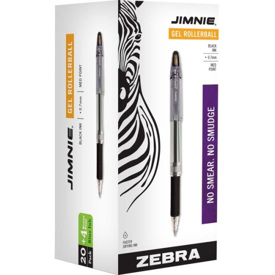 Zebra Pen Jimnie Soft Rubber Grip Gel Rollerball Pens 1