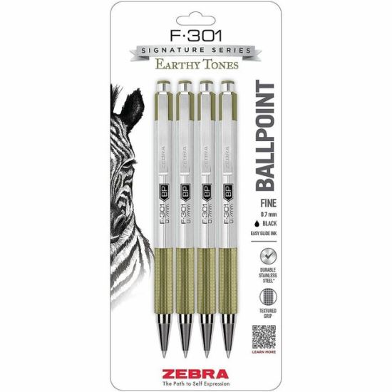 Zebra Pen F-301 EarthyTones Retractable Ballpoint Pens 1