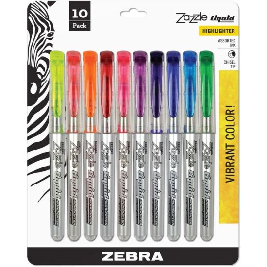Zebra Pen Zazzle 10-color Fluorescent Highlighters Set 1
