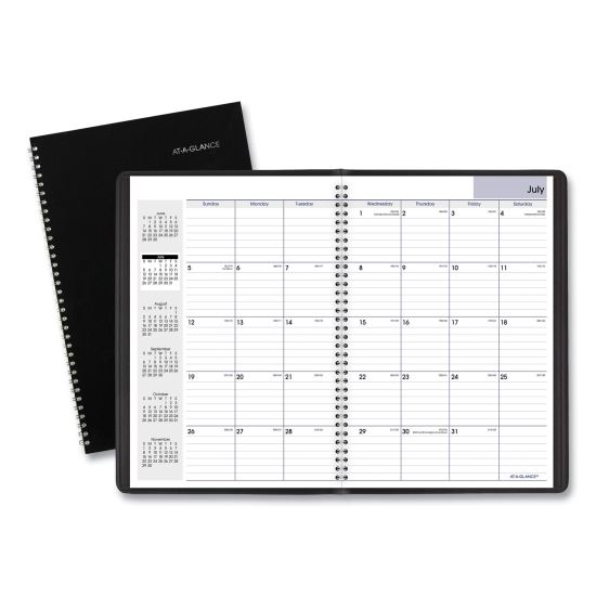 DayMinder Monthly Planner, Academic Year, Ruled Blocks, 12 x 8, Black Cover, 14-Month (July to Aug): 2022 to 2023 1