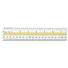 Acrylic Data Highlight Reading Ruler With Tinted Guide, 15" Long, Clear/Yellow 1