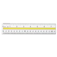 Acrylic Data Highlight Reading Ruler With Tinted Guide, 15" Long, Clear/Yellow 1