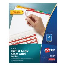 Print and Apply Index Maker Clear Label Dividers, 8 Color Tabs, Letter, 25 Sets 1