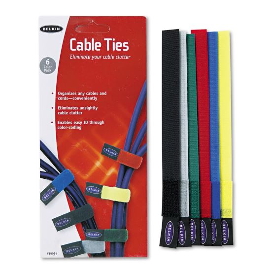 Multicolored Cable Ties, 6/Pack 1
