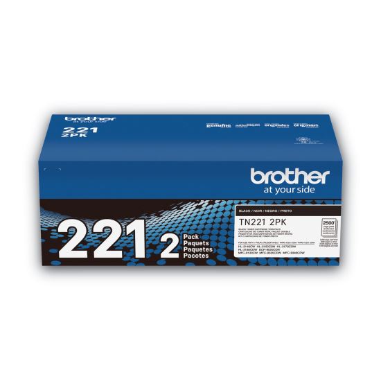 TN2212PK Toner, 2,500 Page-Yield, Black, 2/Pack 1