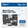 TZe Standard Adhesive Laminated Labeling Tape, 0.94" x 26.2 ft, Black on Clear 2