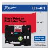 TZe Standard Adhesive Laminated Labeling Tape, 1.4" x 26.2 ft, Black on Red 1