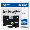 TZ Extra-Strength Adhesive Laminated Labeling Tape, 1.4" x 26.2 ft, Black on Matte Silver 2