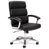 Traction High-Back Executive Chair, Supports 250 lb, 17.75" to 21.8" Seat Height, Black Seat/Back, Polished Aluminum Base1