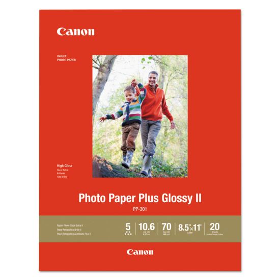 Photo Paper Plus Glossy II, 10.6 mil, 8.5 x 11, Glossy White, 20/Pack 1