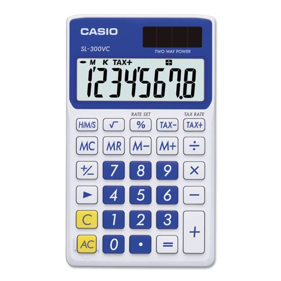 SL-300SVCBE Handheld Calculator, 8-Digit LCD, Blue 1
