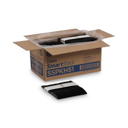 SmartStock Plastic Cutlery Refill, Knives, 7", Series-O Heavyweight, Black, 40/Pack, 24 Packs/Carton 1
