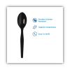 SmartStock Plastic Cutlery Refill, Spoons, 6", Series-O Heavyweight, Black, 40 Pack, 24 Packs/Carton 2