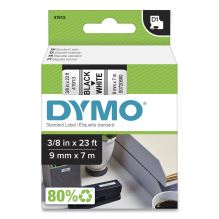 D1 High-Performance Polyester Removable Label Tape, 0.37" x 23 ft, Black on White 1